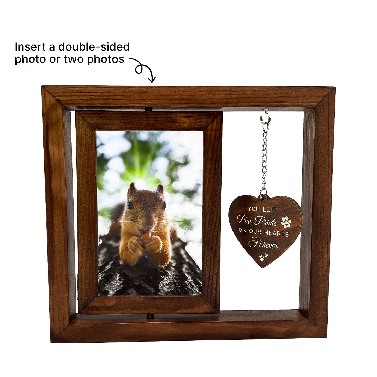 Pet Sympathy Gift, 360° Wooden Dog Memorial Frame for 4X6 Photo - householdessential