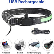 LED Small Dog Collar, Light up Safety Puppy Collar, Rechargeable Lighted Dog Collar, Adjustable Pet Lights for Night Walking, Waterproof Dog Collar Light, Dog Collar for Small Dogs,Green