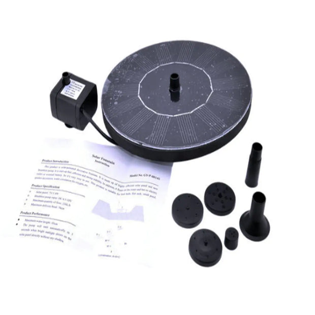 Miniature Solar Fountain Pump with Bird Feeder for Garden