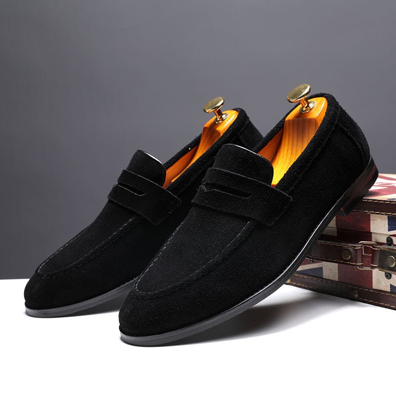 Lazy Shoes Nubuck Leather Men Casual - householdessential