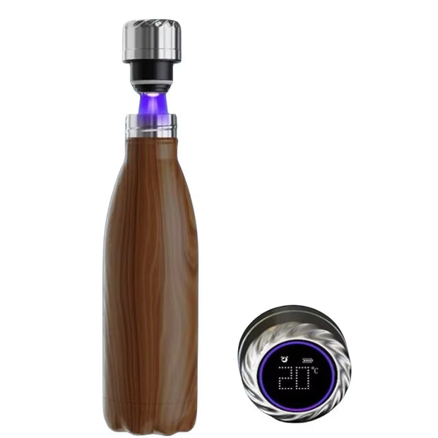 500Ml Digital Temperature Display Uv Self Cleaning Smart Water Bottle Insulated Reminder to Drink Stainless Steel Thermal Bottle