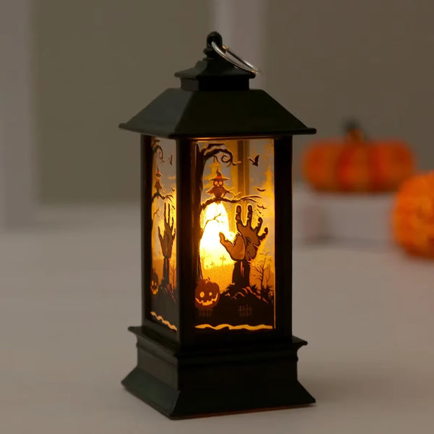 Halloween Decorations Led Candle Light Vintage Witch Castle Pumpkin Ghost Hanging LED Lantern Lamp Haloween Party Decor Supplies