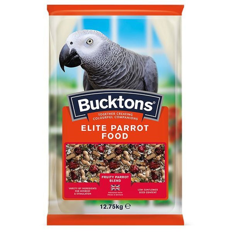 Bucktons Elite Parrot Bird Food 12.75Kg Seed Feed Mix Fruity Blend for Parrots - householdessential