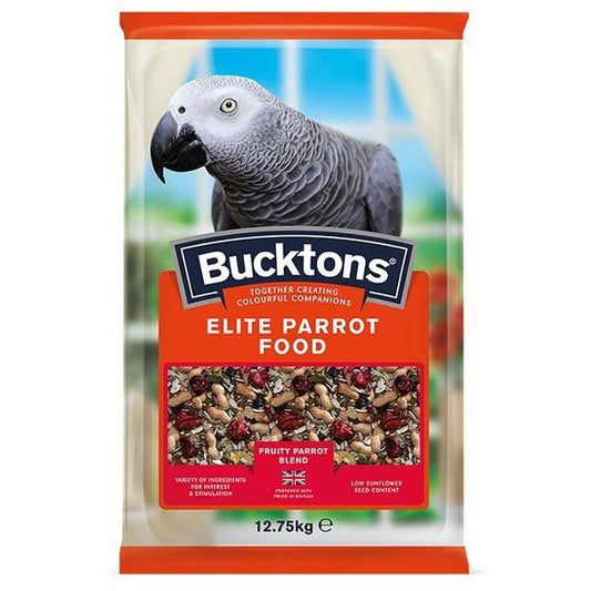 Bucktons Elite Parrot Bird Food 12.75Kg Seed Feed Mix Fruity Blend for Parrots - householdessential