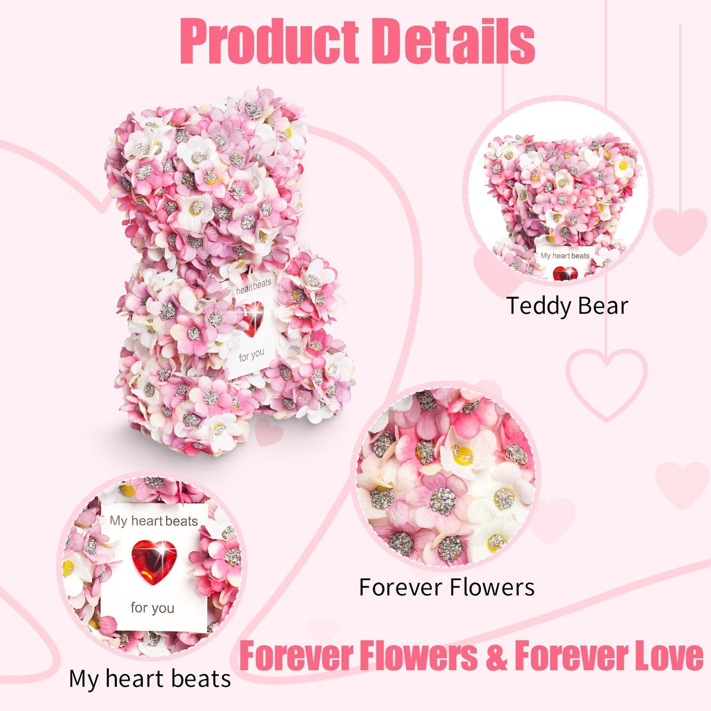 Valentine's Day Artificial Rose Bear Handmade Gift - householdessential