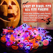 Halloween LED Light up Rings Dreamy 3D Flashing Glow Rings Non Candy Trick or Treat Halloween Gift Party Favor for Kids and Adults 50PCS Costume Ideas DIY Halloween 2025 New