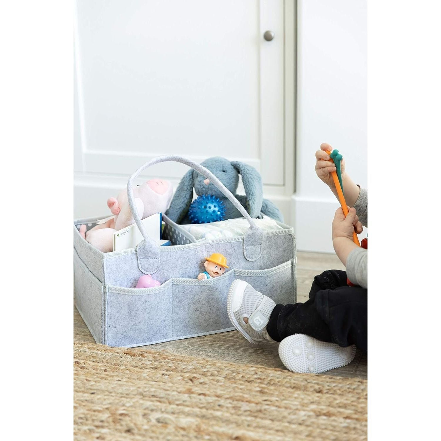 Portable Diaper Caddy Organizer - Nursery Essential for Changing Table - Top Baby Shower Gift - householdessential