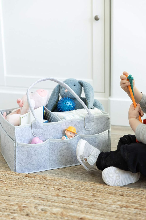 Baby Diaper Caddy Organizer for Changing Table and Car – Top Baby Shower Gifts - Portable Diaper Storage for Nursery Organization (Diaper Caddy)