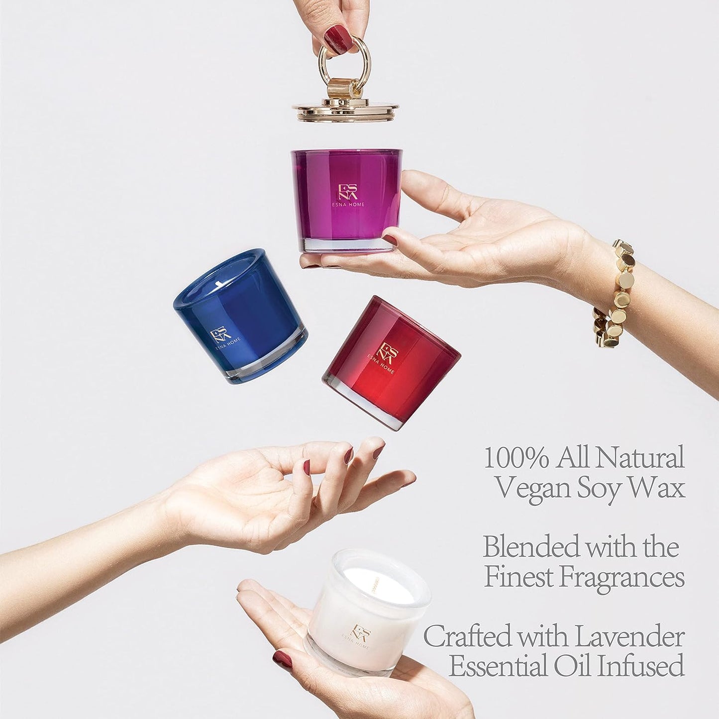 Lavender Stress Relief Soy Candle Gift Set | Luxury Candle Box for Women - householdessential