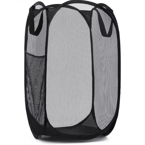 Large Laundry Basket Collapsible Mesh Pop up Laundry Hamper Side Pocket Breathable Clothes Storage Laundry Storage Organization