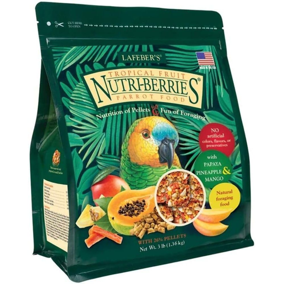 Tropical Fruit Foraging Parrot Food, Non-GMO Avian Nutritionists Formula - householdessential