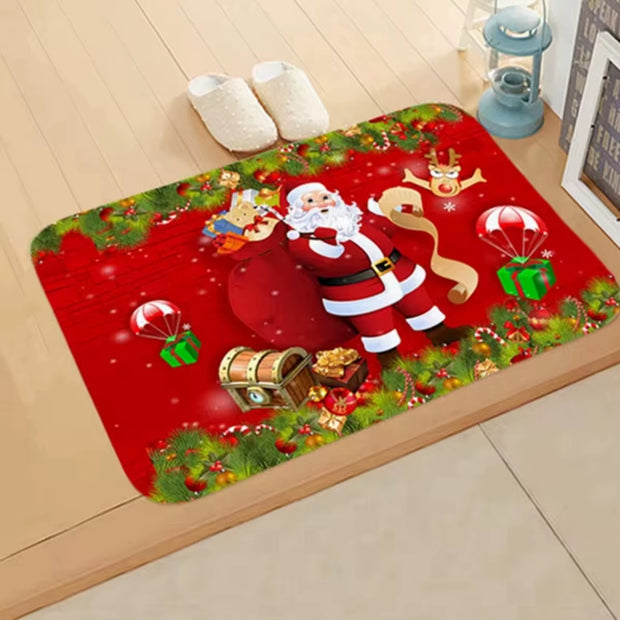Christmas Door Mat Santa Claus Carpet Marry Christmas Decorations for Home 2024 Xmas Ornament Navidad Natal Gifts New Year 2025