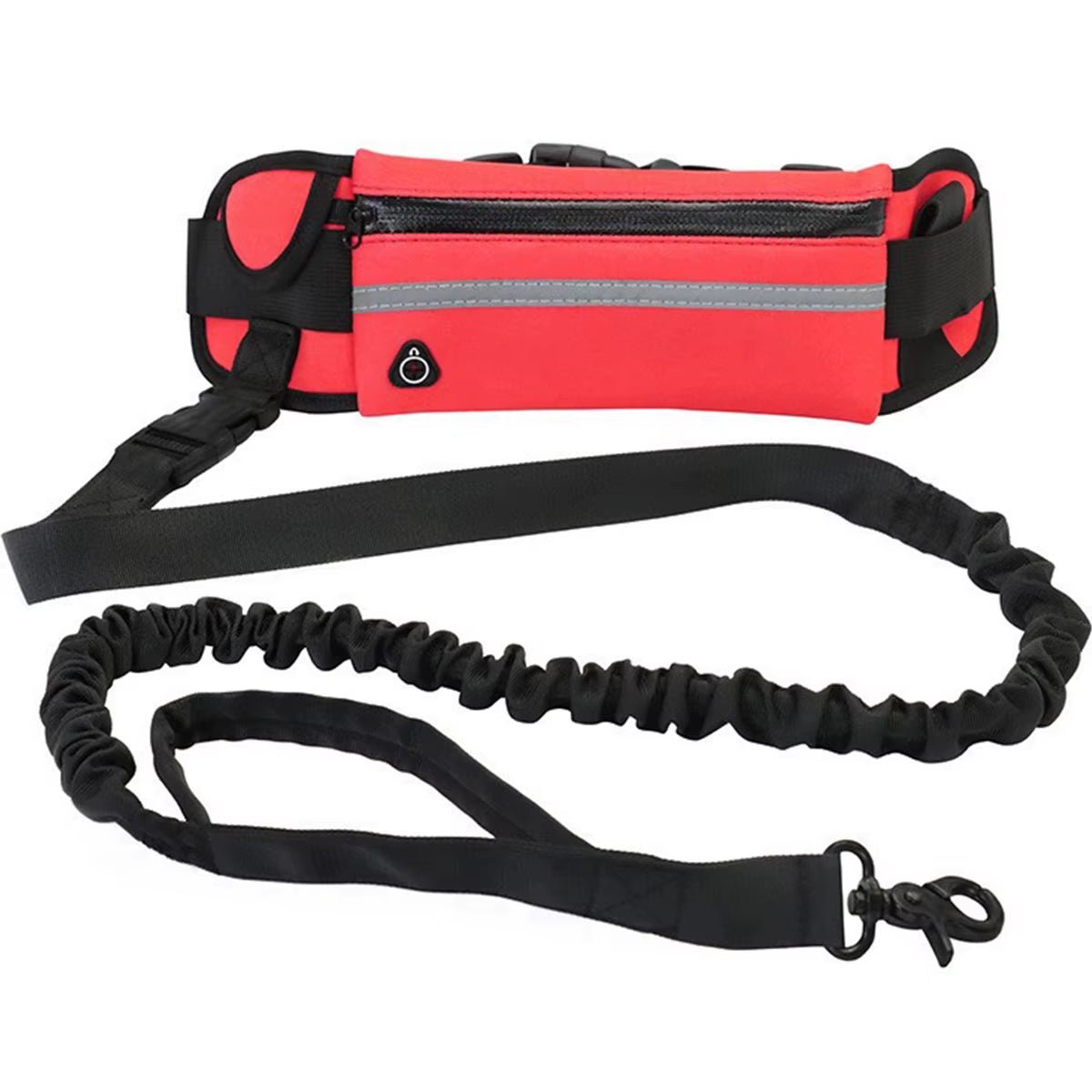 Adjustable Reflective Running Leash with Waist Bag - Hands Free Dog Leash Belt - householdessential
