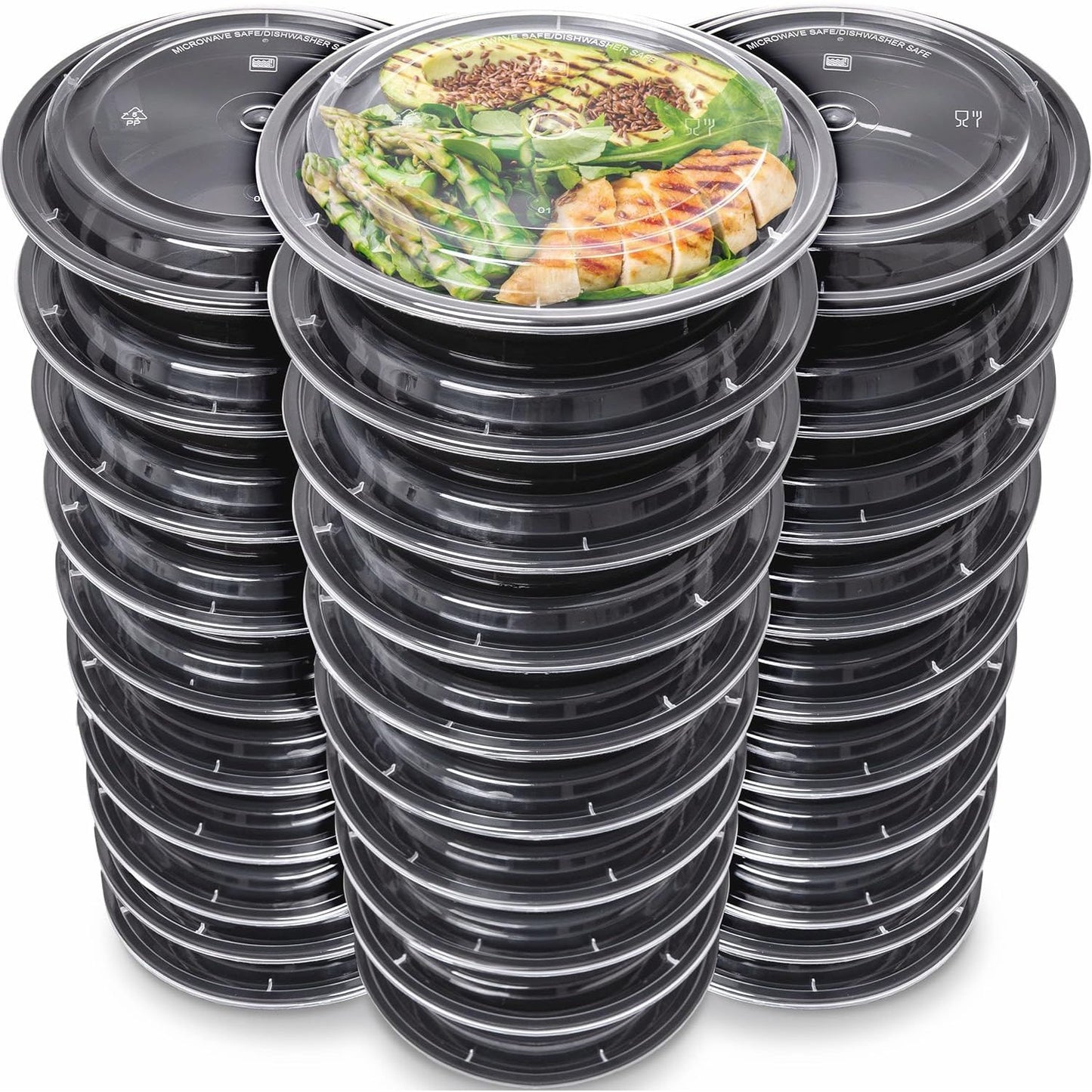 [30-Pack] Reusable Meal Prep Containers - Microwavable Food Storage - Batch Cooking Boxes - householdessential