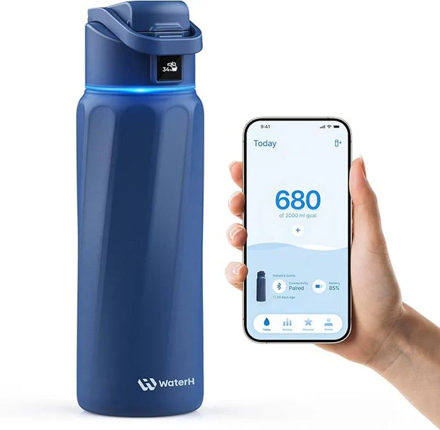 Waterh Boost Smart Water Bottle: 32 Oz Hydration Tracker with APP & Insulation