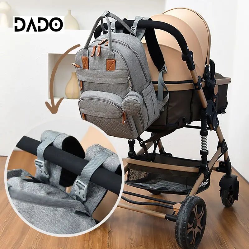 Waterproof Diaper Bag Backpack Multifunction Travel Tote with Changing Station Pad - householdessential