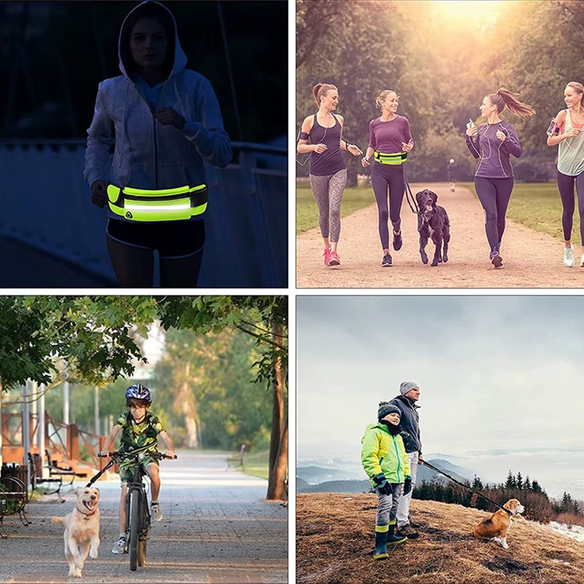 Adjustable Reflective Running Leash with Waist Bag - Hands Free Dog Leash Belt - householdessential