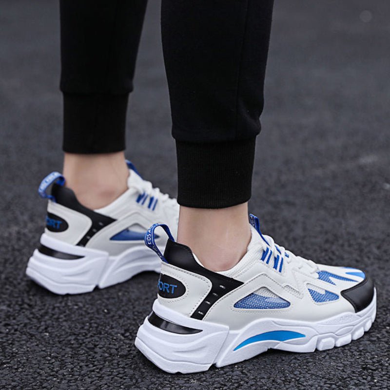 White Sneakers Men Non Slip Walking Running Shoes Sports - householdessential