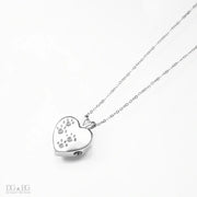 Keepsake Heart Pet Urn Titanium Steel Openable Locket Dog Caskets Cat Memorials Pendant Ash Cremation Holder Paw Print Necklace