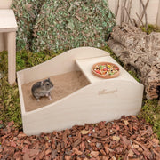 Hamster Sand Bath Dust Free Box - Wooden Critter'S Shower & Digging Sand Bathtub for Small Animals like Hamsters Mice Lemming or Gerbils (Medium-11.8-Inch L X 7.8-Inch W)