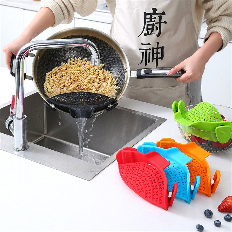 Kitchen Gadgets Silicone Pot Side Drain Stopper - householdessential