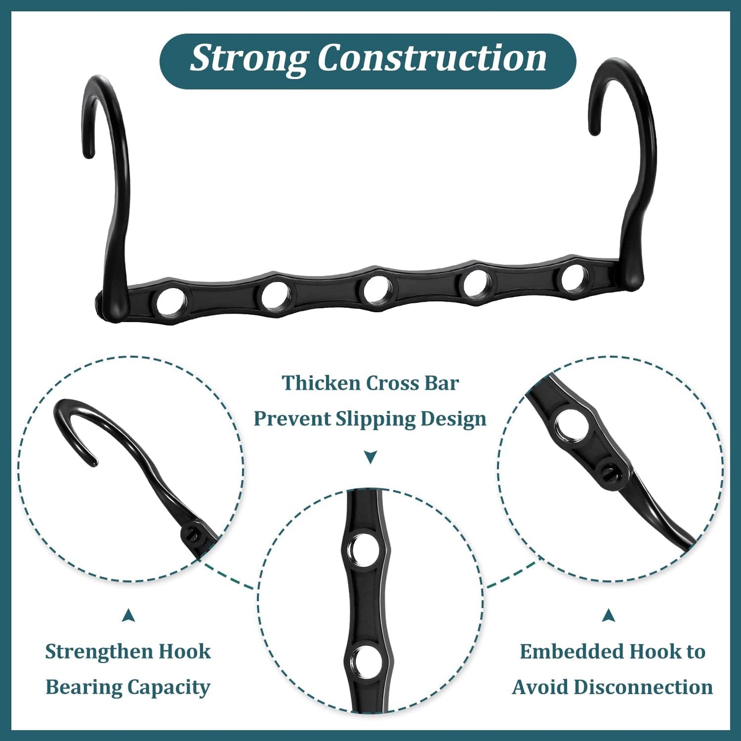 6 Pack Space Saving Closet Hangers, Dorm Room Organizer Essentials - householdessential