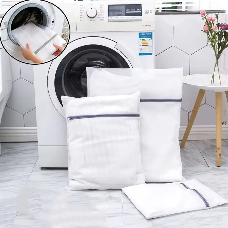Mesh Laundry Bags Set, Polyester Washing Bags, Bra Bag Protector - householdessential