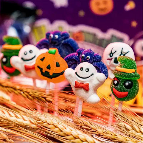 Halloween Candy Gift Box Set, 4D Lollipop Marshmallows Gummies , Various Mixed Candies Party Favors, Creative Ghost Pumpkin Bat, High-Appearance Snacks, for Kids/Children,Besties,Little Friends,Boyfriends and Girlfriends Gift 8.57 OZ (33 Count)