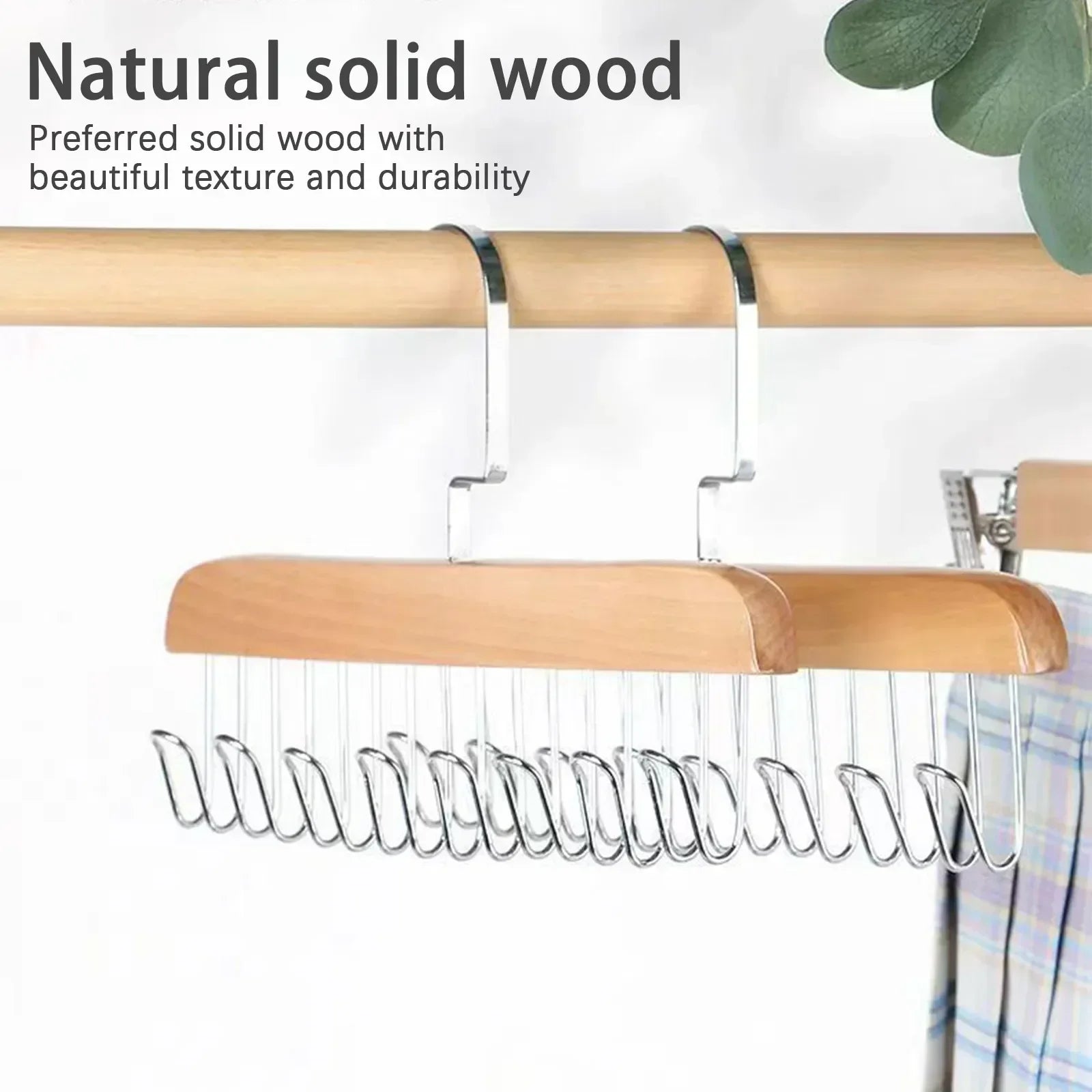 Wooden Bra Hangers Set with Multiple Hooks for Closet Accessories Organizer - householdessential