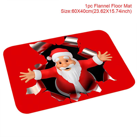 Christmas Door Mat Santa Claus Carpet Marry Christmas Decorations for Home 2024 Xmas Ornament Navidad Natal Gifts New Year 2025