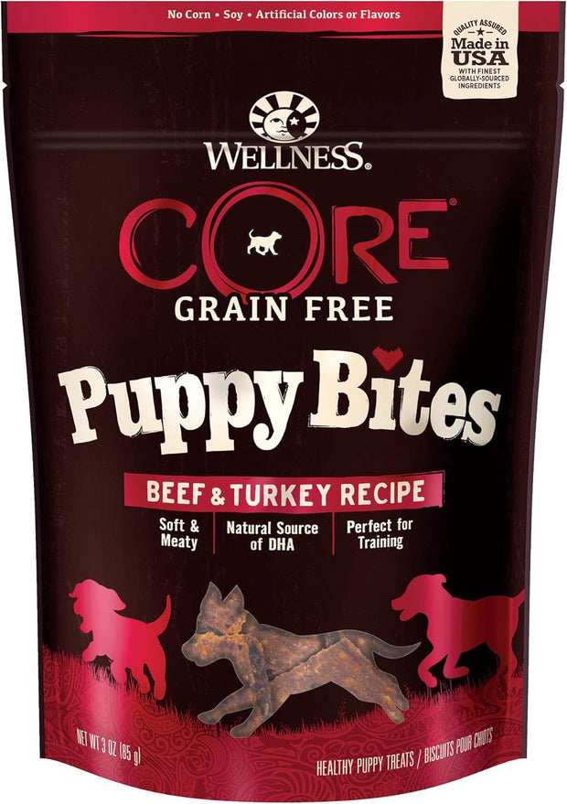 CORE Grain Free Puppy Bites, Beef & Turkey Recipe, 3 Oz Bag