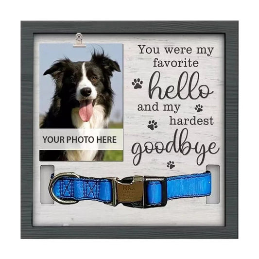 Pet Picture Frame Memorials Dog Collar Frame Remembrance Sympathy Gift for Loss - householdessential