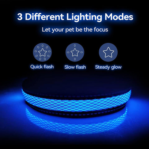 LED Large Dog Collar, Light up Safety Puppy Collar, Rechargeable Lighted Dog Collar, Adjustable Pet Lights for Night Walking, Waterproof Dog Collar Light, Dog Collar for Large Dog,Yellow