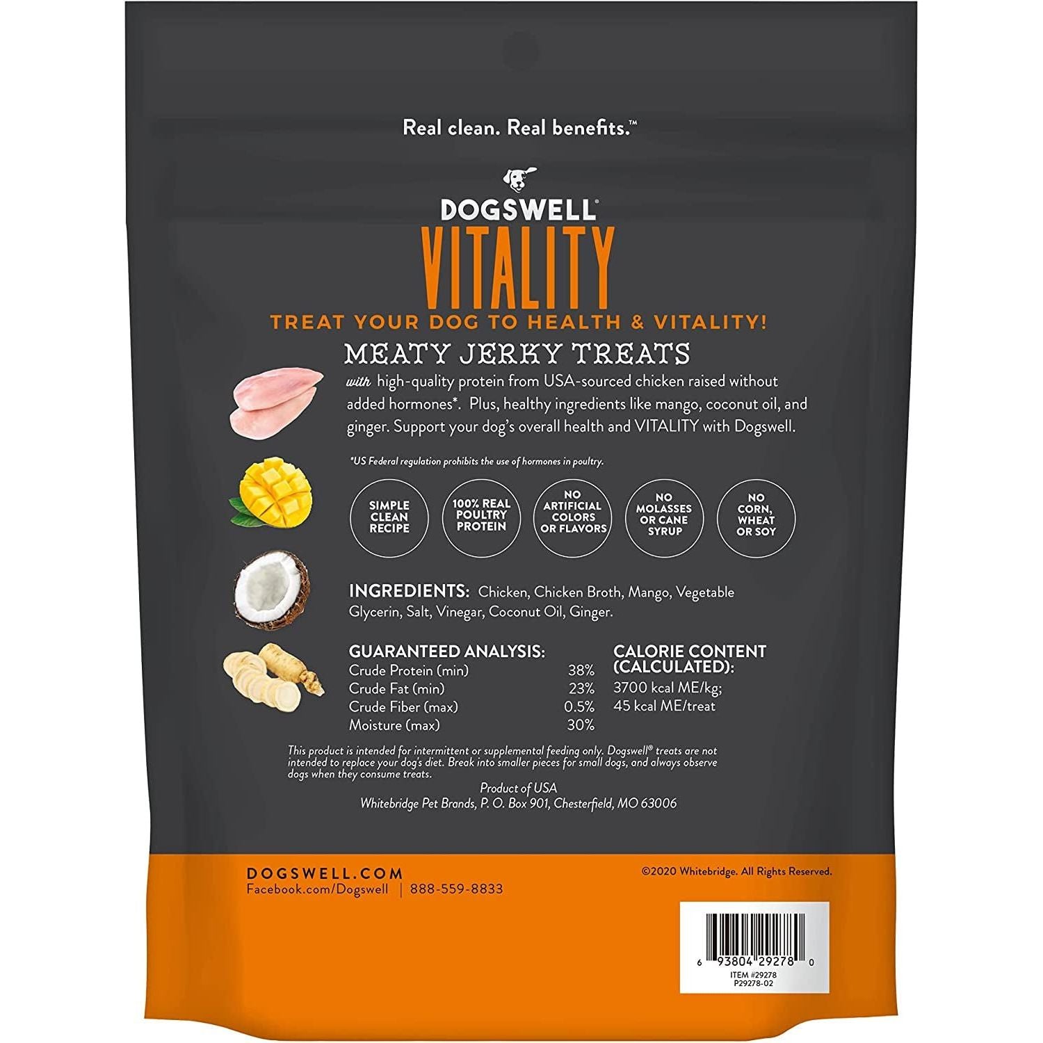 Vitality Chicken & Mango Jerky - Meaty Dog Treats for Overall Health - 12 Oz - householdessential