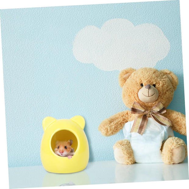 Small Cage Hamster Hideout Ceramic Nest Pet Nest Hamster House Heat-Resistant Design Random