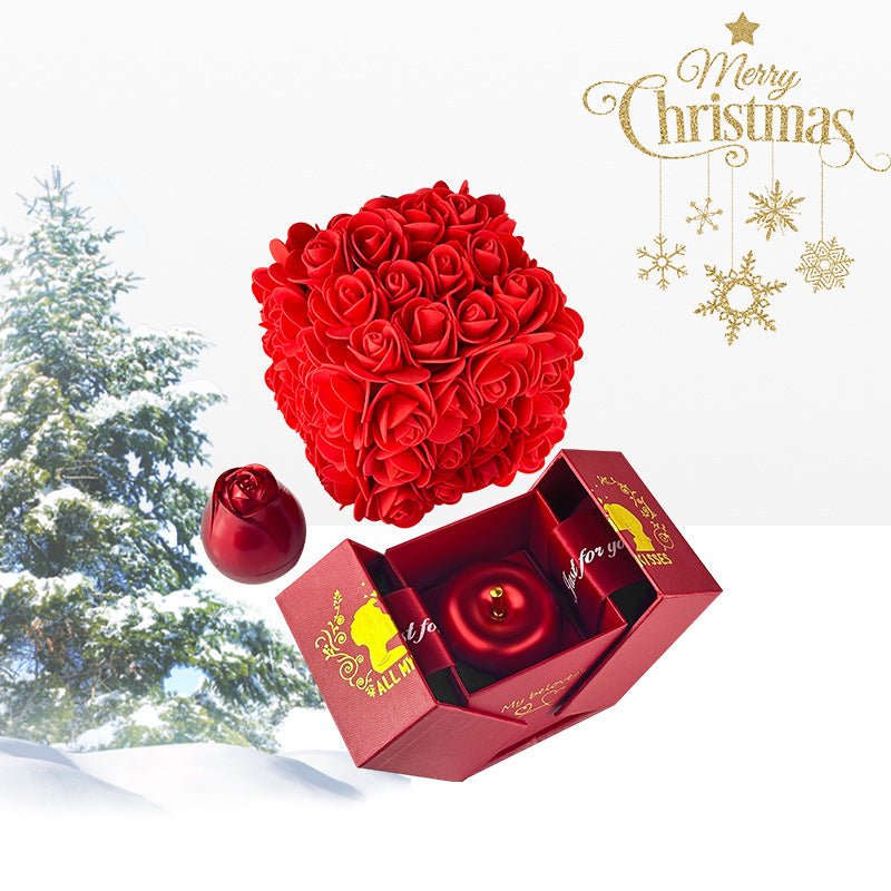 Valentine Gift Box Soap Rose Jewellery Set Eternal Flower Present - householdessential