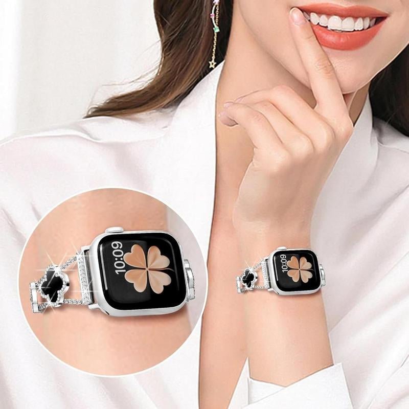 BUREI Apple Watch Strap - Sleek Black Metal Band for an Elegant Look (Watch Not Included) - householdessential