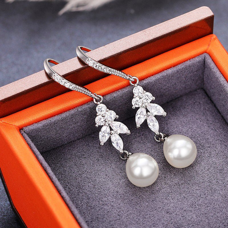 Long Pearl Earrings New Slimming Lady - householdessential