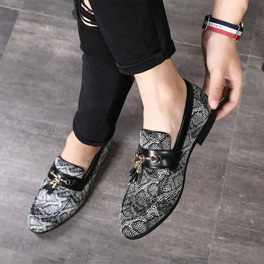 Fringed Leather Peas Shoes for Men - householdessential