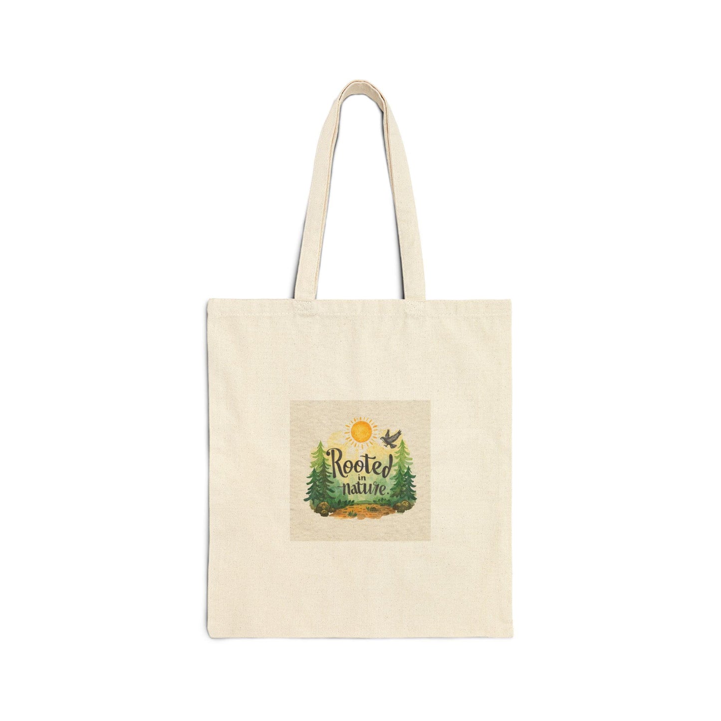Rooted in Nature Tote Bag | Forest Trees Sunbirds Illustration - householdessential