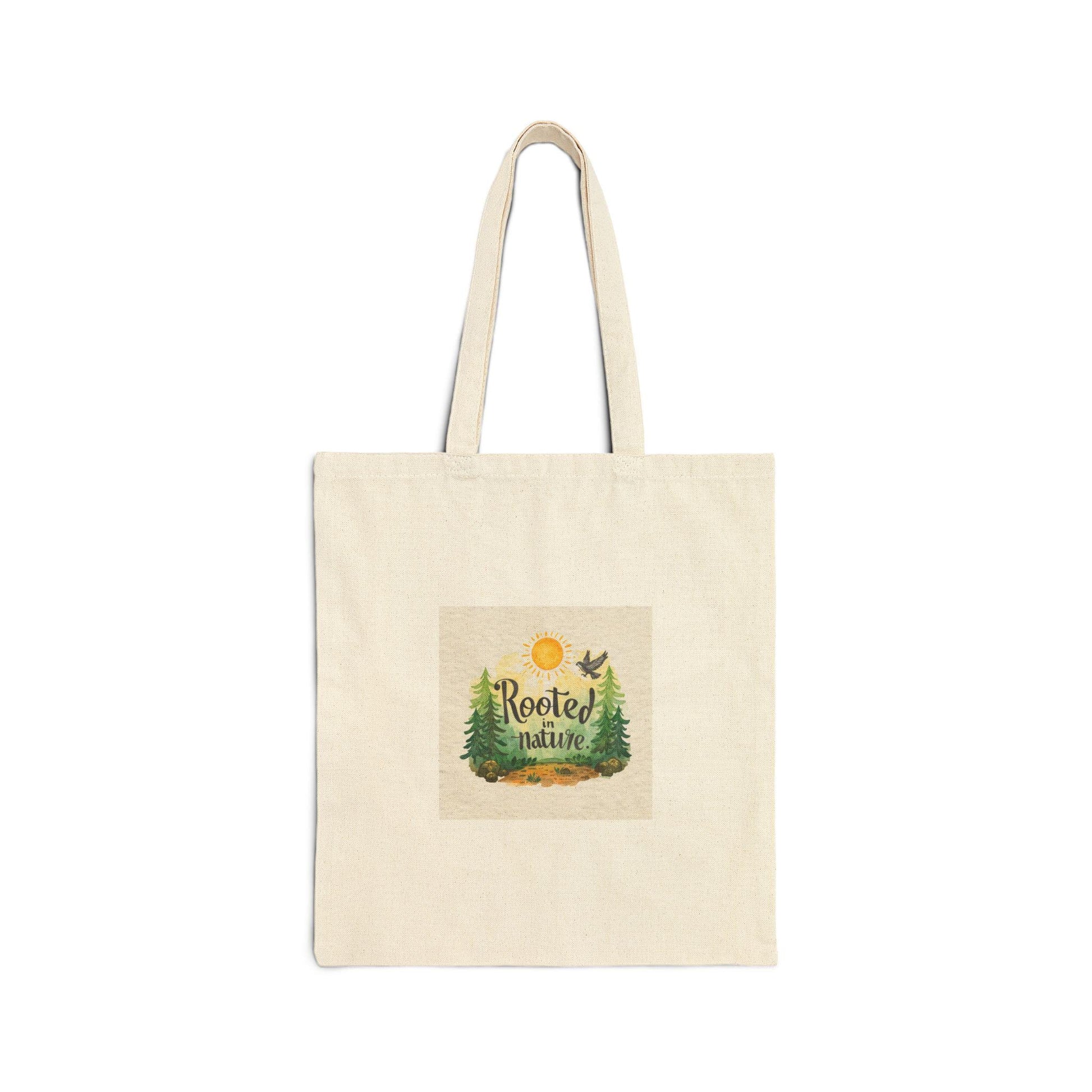 Rooted in Nature Tote Bag | Forest Trees Sunbirds Illustration - householdessential