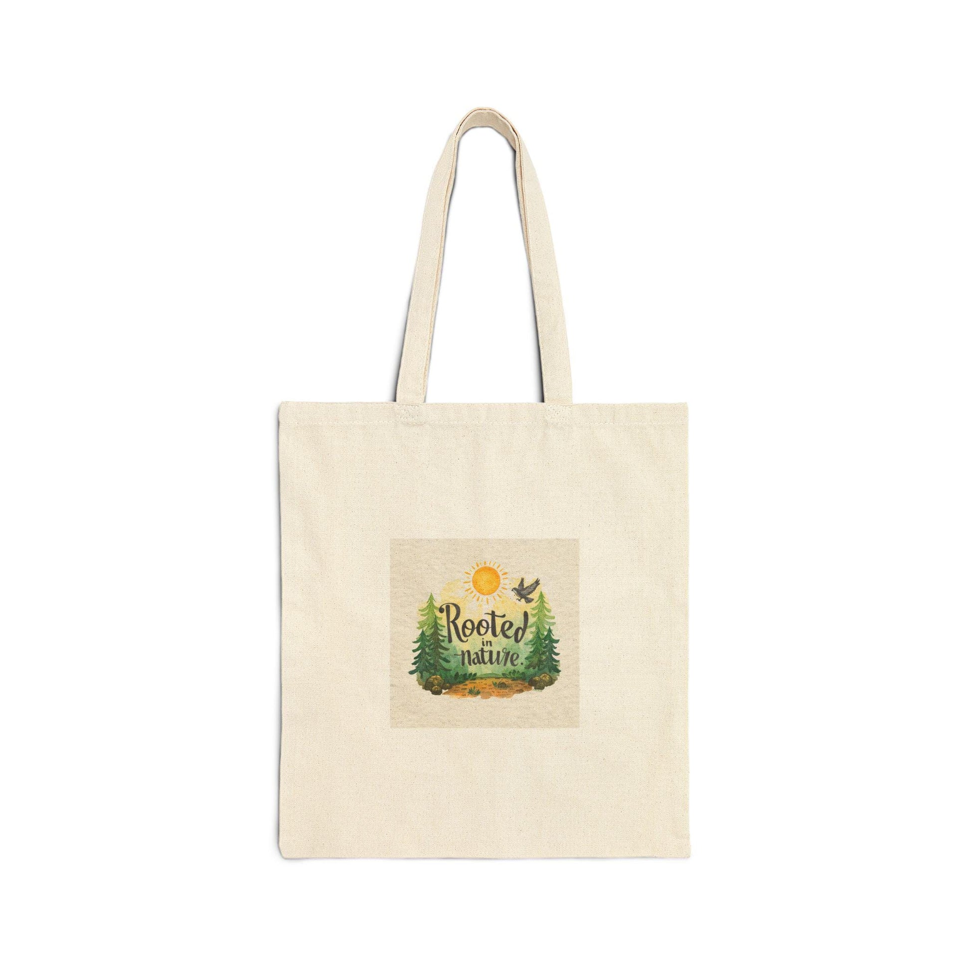 Rooted in Nature Tote Bag | Forest Trees Sunbirds Illustration - householdessential