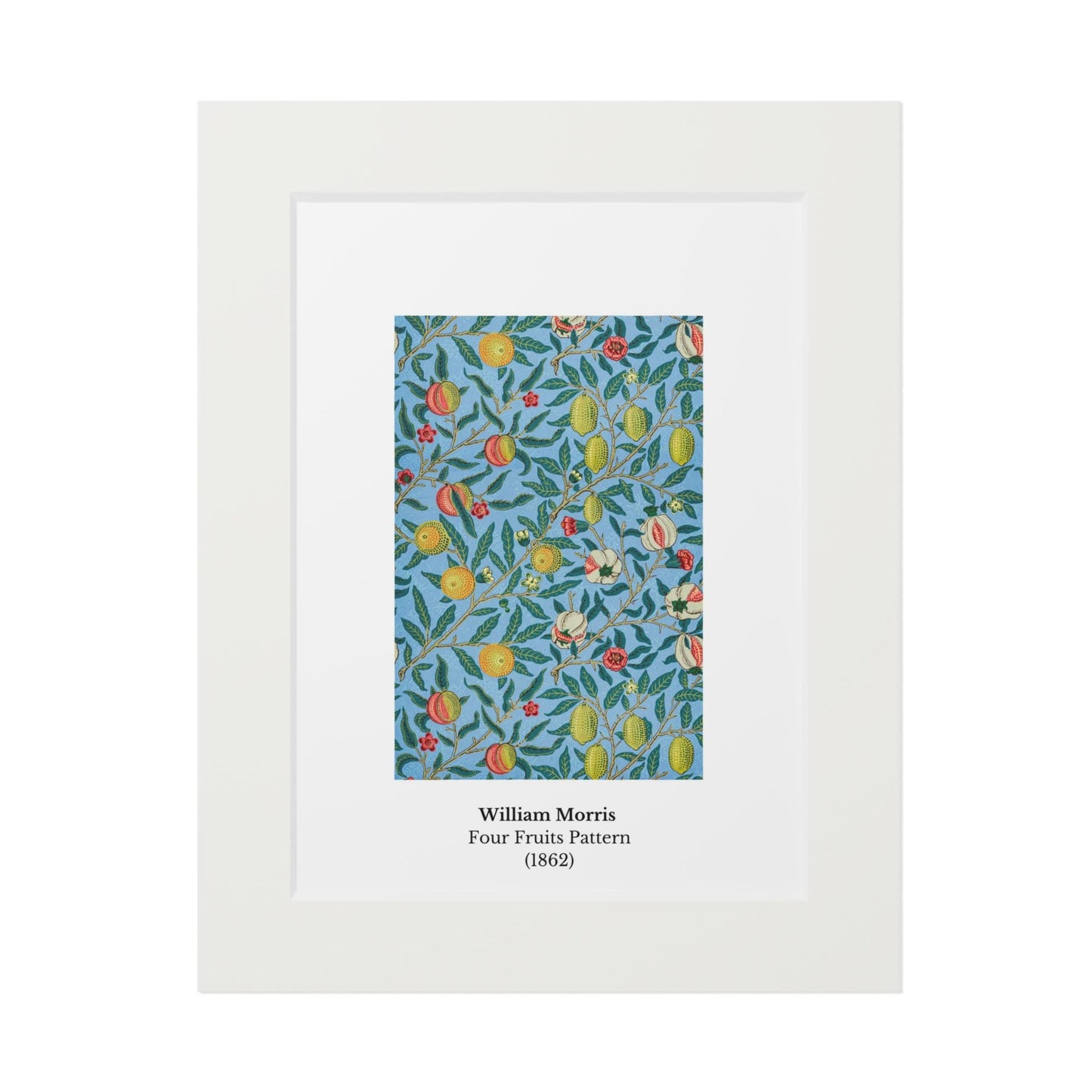 William Morris poster vintage Four Fruits Pattern (1862) Fine Art Print | Passepartout Paper Frame - householdessential