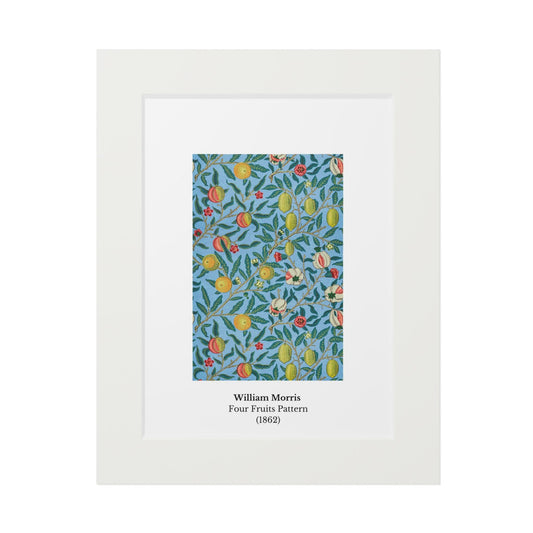 William Morris poster vintage Four Fruits Pattern (1862) Fine Art Print | Passepartout Paper Frame - householdessential