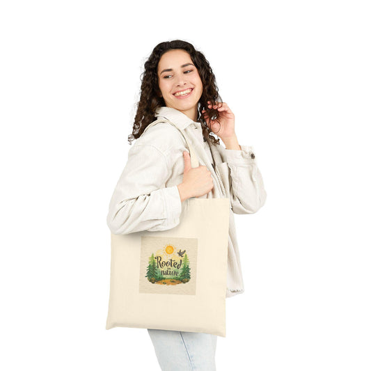 Rooted in Nature Tote Bag | Forest Trees Sunbirds Illustration - householdessential