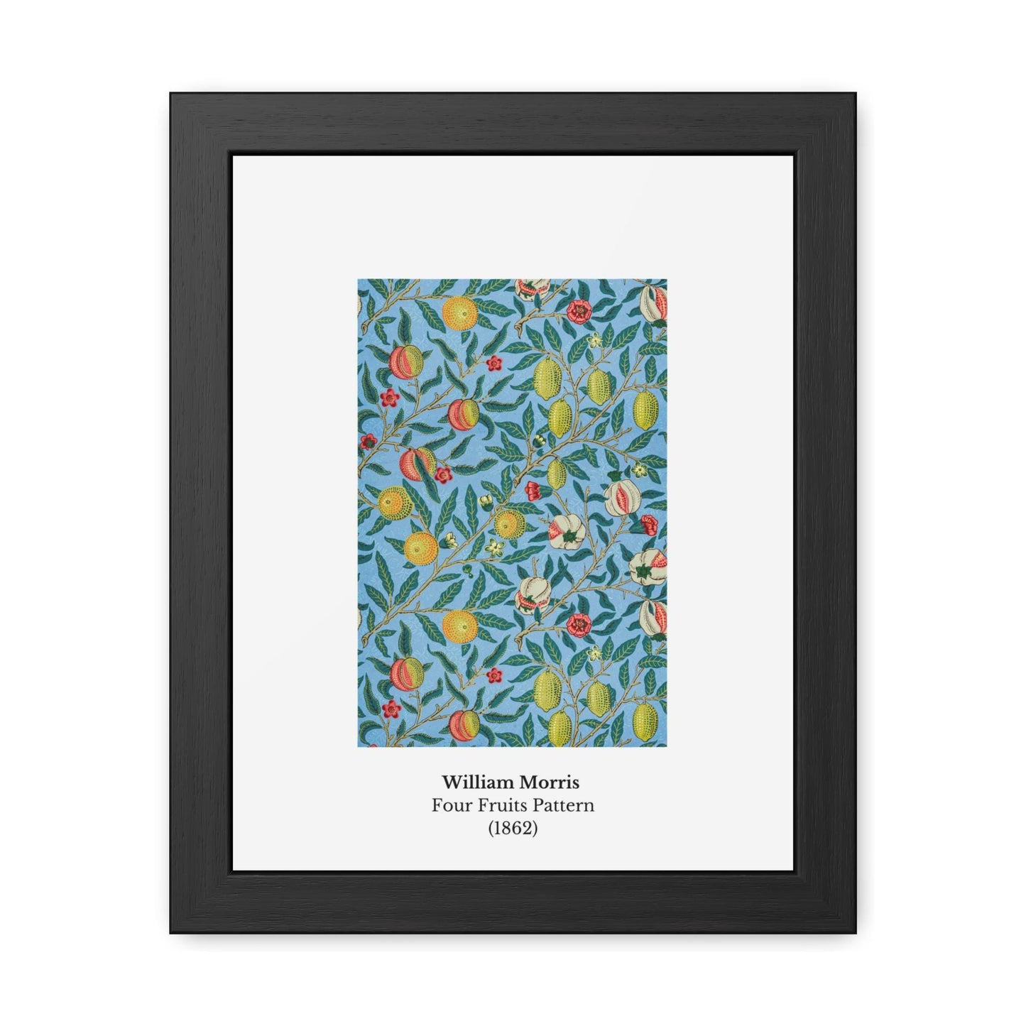 William Morris Four Fruits Pattern Framed Poster | Botanical Art Print - householdessential