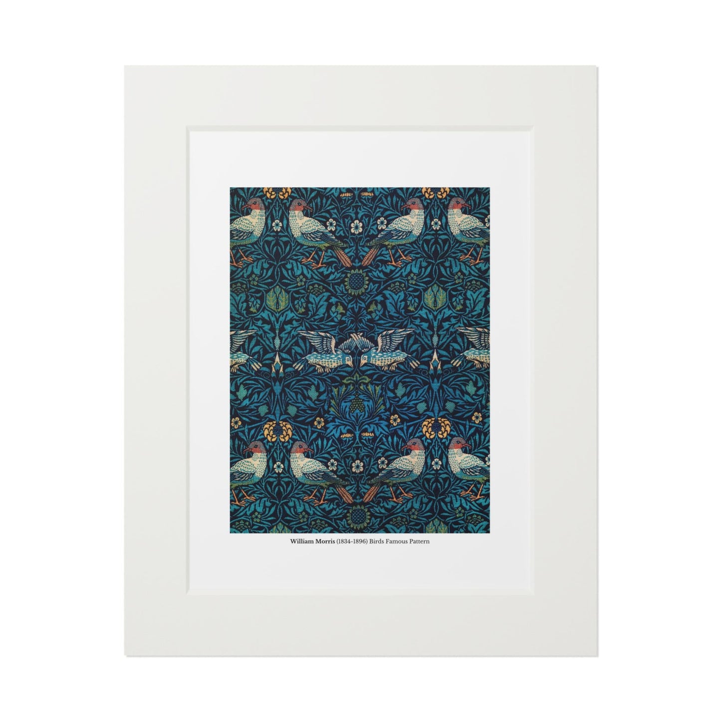 William Morris (1834 - 1896) Birds Famous Pattern Passepartout Paper Frame - householdessential