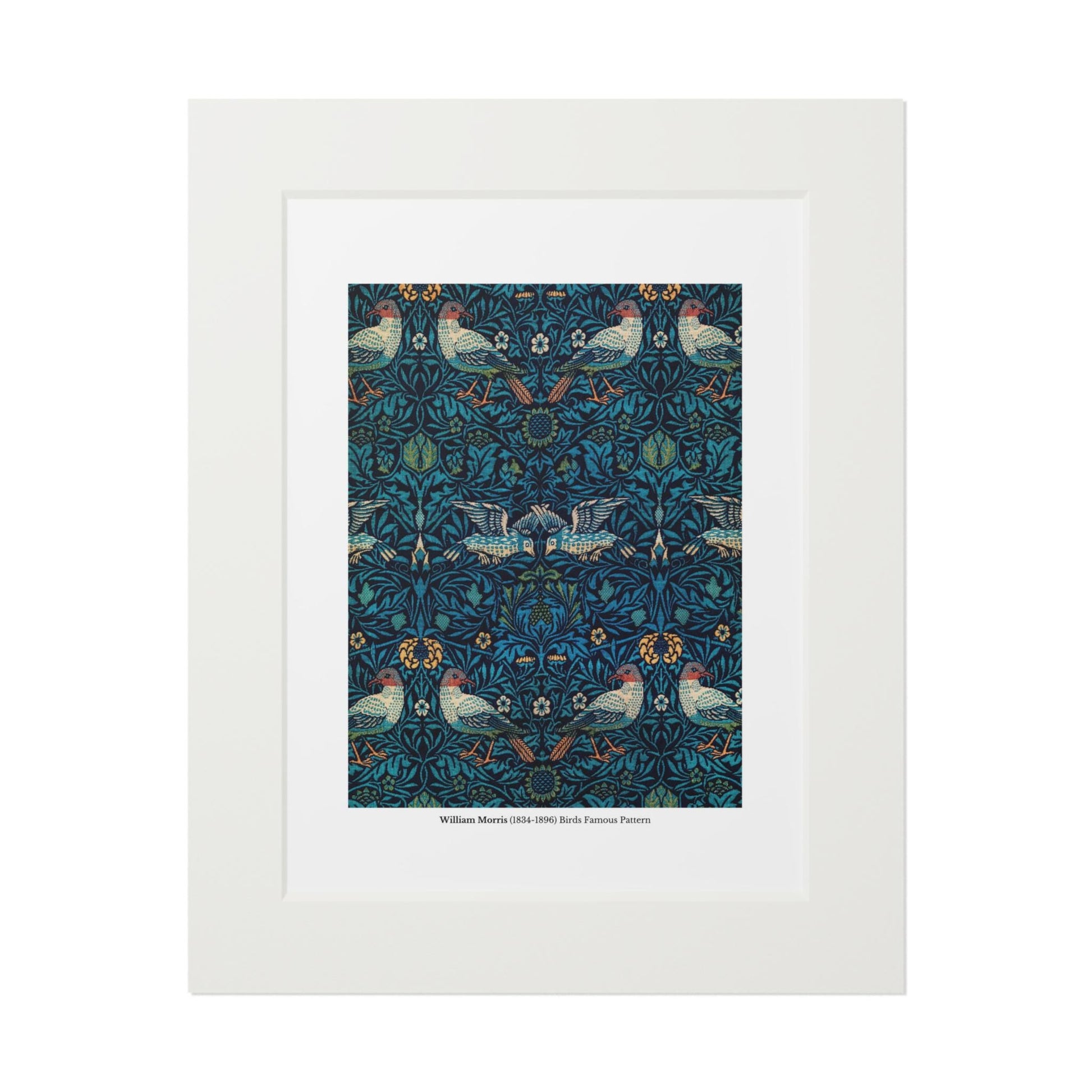 William Morris (1834 - 1896) Birds Famous Pattern Passepartout Paper Frame - householdessential