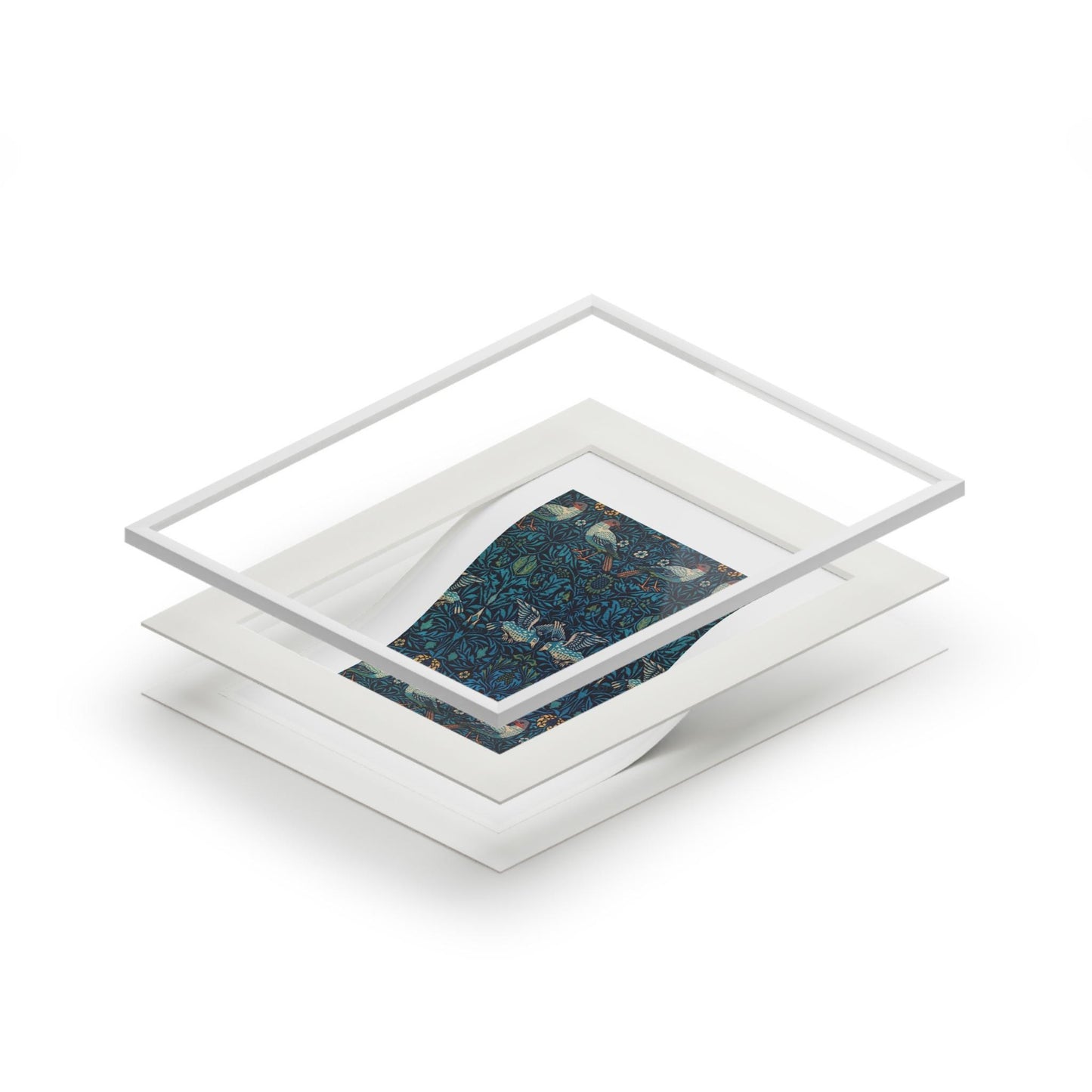 William Morris (1834 - 1896) Birds Famous Pattern Passepartout Paper Frame - householdessential