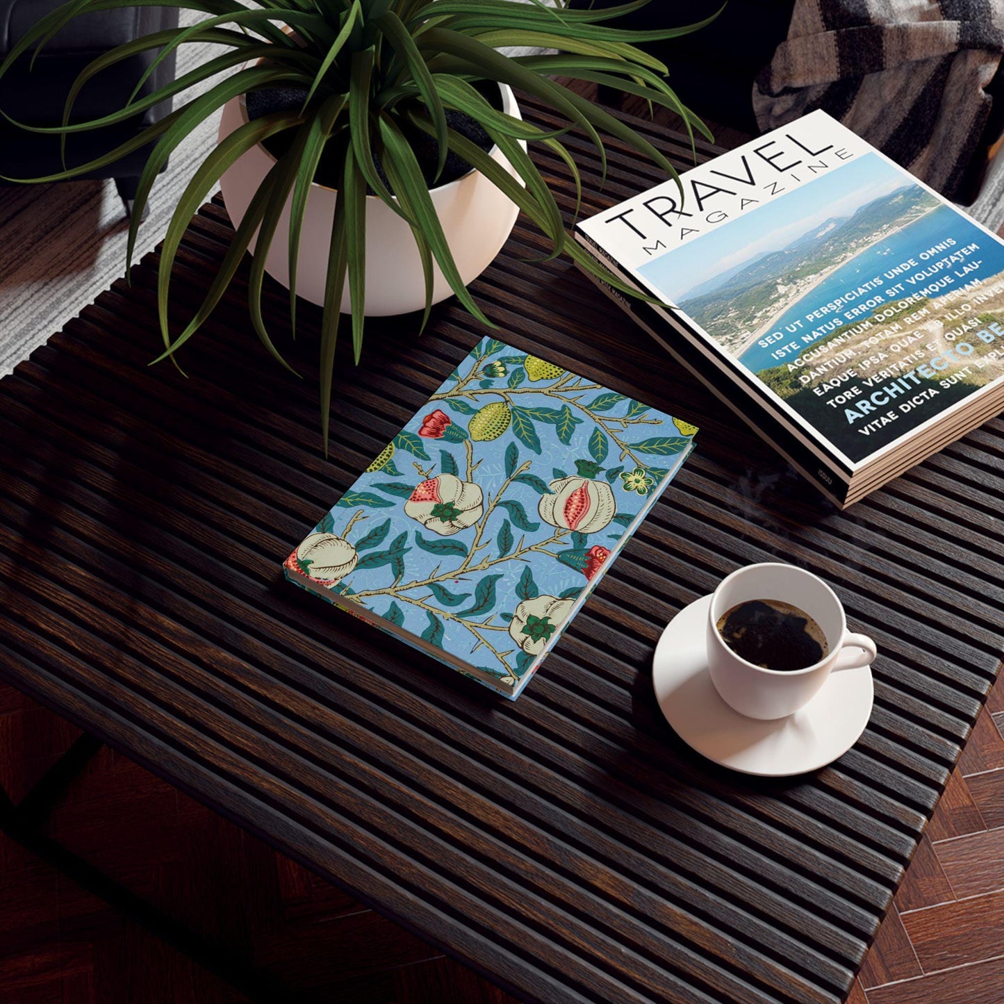 William Morris Four Fruits Pattern Hardback Journal | Floral Fruit Notebook - householdessential